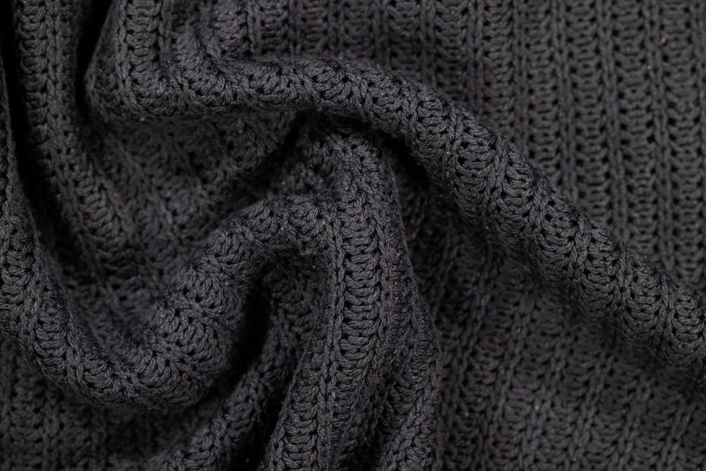 Nahaufnahme einer gestrickten Wollstruktur